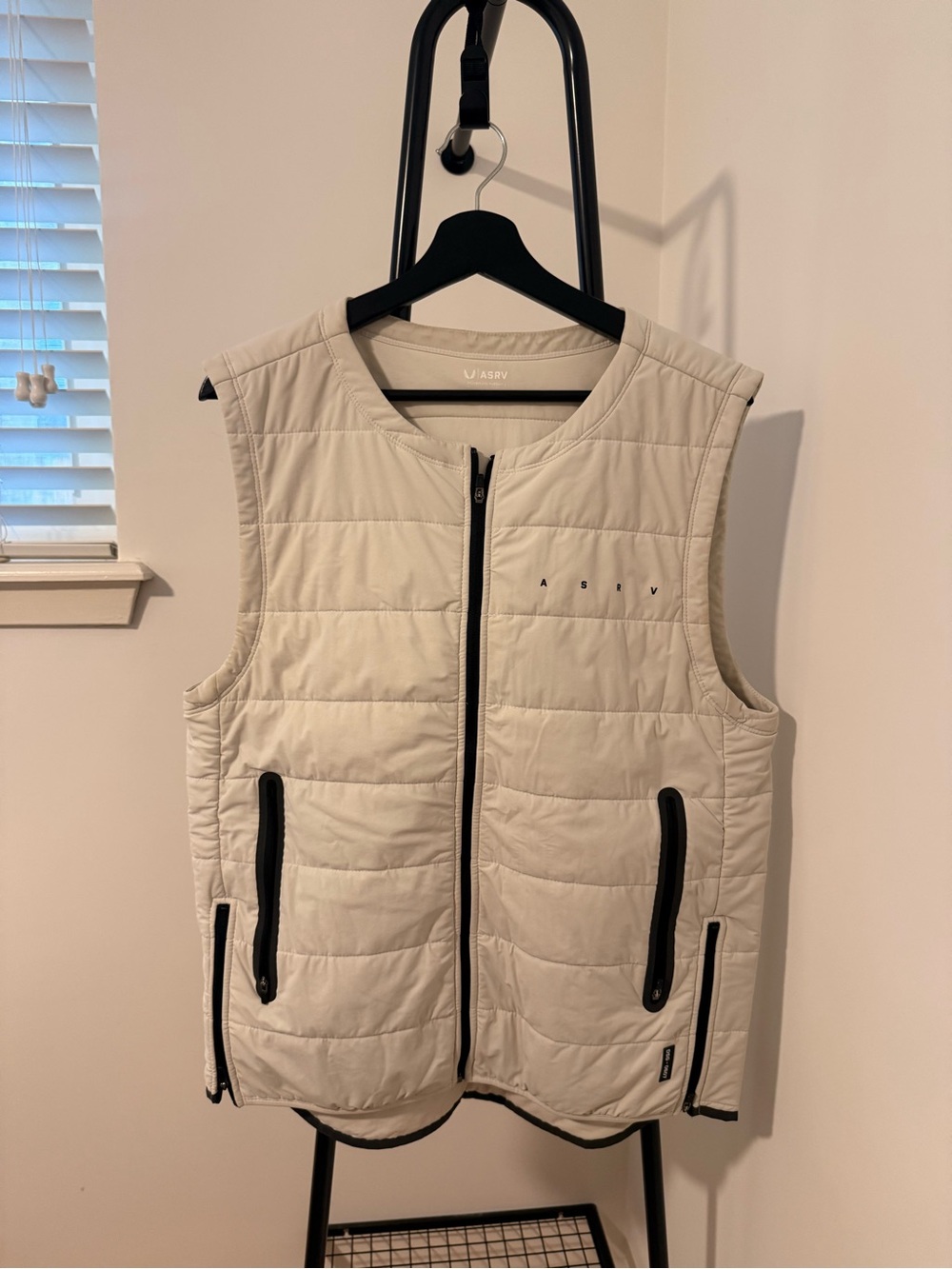 ASRV Men's Cream Adventure Vest with Black Trim